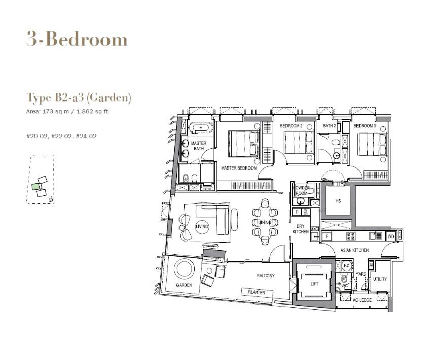 3 Orchard By-The-Park 3 Bedroom Floor Plan 12